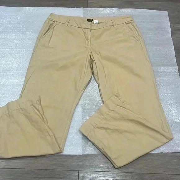 [US14] J.Crew WMN  City Fit Linen Blend Yellow Chino Pants - Picture 1 of 5